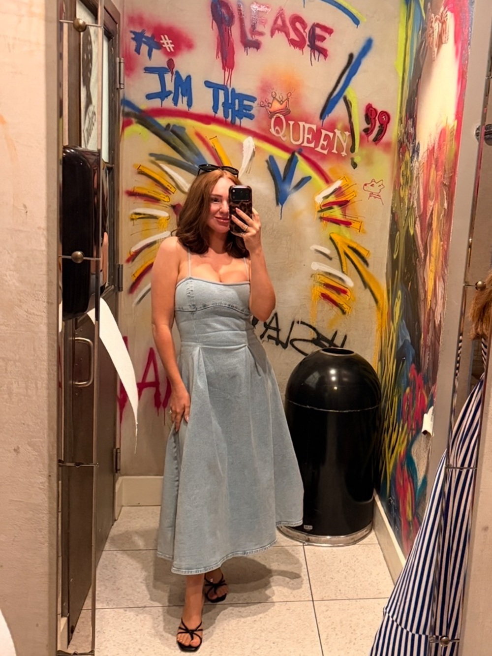 Meshki Light Blue Denim Maxi Dress - Picture 3 of 13